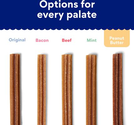 Show full view: Chewy Natural Peanut Butter Flavor Dental Chew Dog Treats, 32 count slide 6 of 10