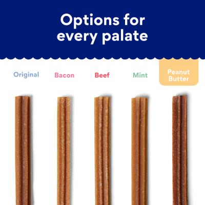 Show full view: Chewy Natural Peanut Butter Flavor Dental Chew Dog Treats (FORMERLY TRUE ACRE FOODS), 32 count, bundle of 2 slide 6 of 10