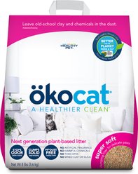 Okocat Super Soft Clumping Wood Unscented Cat Litter, 8-lb bag