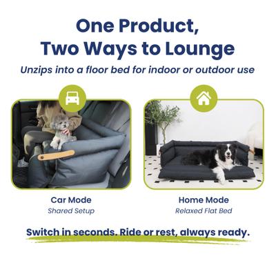 Show full view: PawsPik Ultra Large Premium 2-in-1 Car Seat & Convertible Travel Dog Bed, Black slide 9 of 12