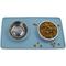 Show in main carousel: Companion Gear Silicone Placemat & Non-Skid Stainless Steel Dog & Cat Bowls, Dusty Blue, Small: 18 x 10-in, 1.5-cup slide 1 of 3