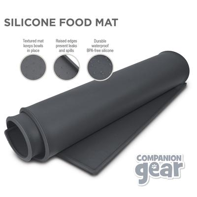 Show full view: Companion Gear Silicone Dog & Cat Placemat, Grey, Small: 19 x 12-in slide 2 of 5