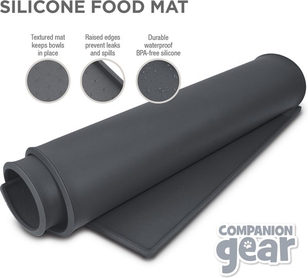 Show full view: Companion Gear Silicone Dog & Cat Placemat, Black, Small: 19 x 12-in slide 2 of 4