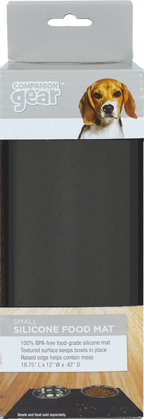 Show full view: Companion Gear Silicone Dog & Cat Placemat, Black, Small: 19 x 12-in slide 1 of 4