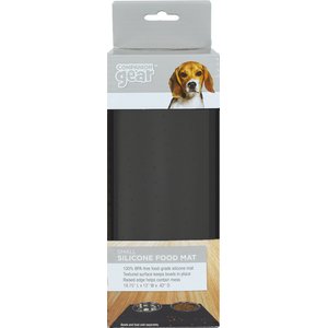 Companion Gear Silicone Dog & Cat Placemat, Black, Small: 19 x 12-in
