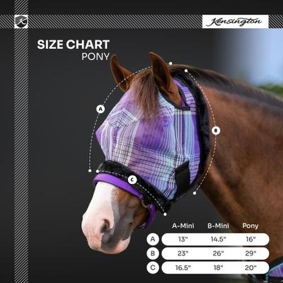 Show full view: Kensington Protective Products Mini & Pony Fly Mask with Fleece Trim, Desert Sand, Pony slide 3 of 8