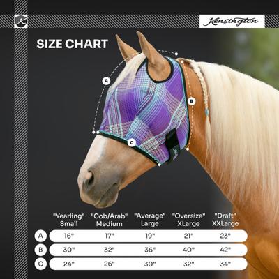 Show full view: Kensington Protective Products Horse Fly Mask with Web Trim, Atlantis, Large slide 3 of 7