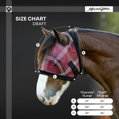 Show full view: Kensington Protective Products Horse Fly Mask with Fleece Trim, Merlot, XX-Large slide 3 of 9