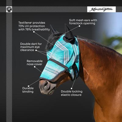 Show full view: Kensington Protective Products Horse Fly Mask with Removable Nose, Atlantis, Large slide 4 of 8