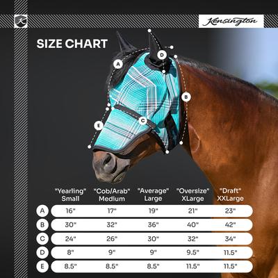 Show full view: Kensington Protective Products Horse Fly Mask with Removable Nose, Atlantis, Large slide 3 of 8