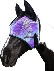 Kensington Protective Products Horse Fly Mask with Web Trim & Mesh Ears, Lavender Mint, Horse