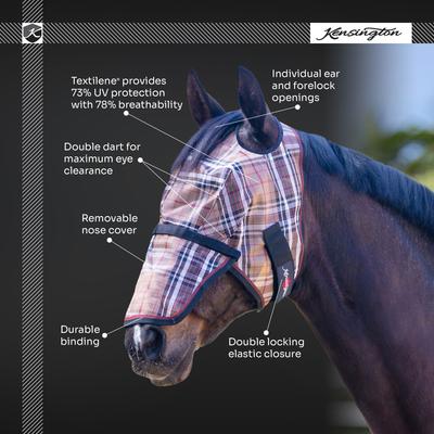 Show full view: Kensington Protective Products Horse Fly Mask with Web & Nose, Desert Sand, X-Large slide 4 of 7