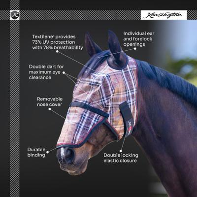 Show full view: Kensington Protective Products Horse Fly Mask with Web & Nose, Deluxe Black, Large slide 4 of 8