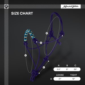 Kensington Protective Products Clinician Rope Horse Halter, Deluxe Black