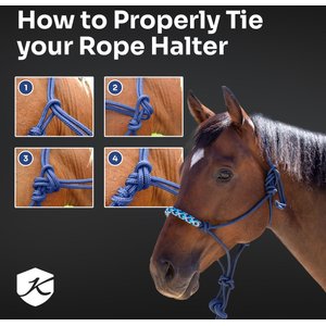 Kensington Protective Products Clinician Rope Horse Halter, Deluxe Black