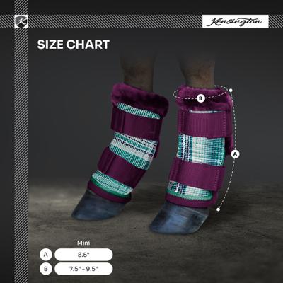 Show full view: Kensington Protective Products Miniature Horse Fly Boots with Fleece Trim, 4 count, Imperial Jade, Mini slide 3 of 7