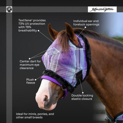 Show full view: Kensington Protective Products Mini & Pony Fly Mask with Fleece Trim, Desert Sand, Pony slide 4 of 8