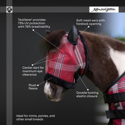 Show full view: Kensington Protective Products Mini & Pony Fly Mask with Soft Ears & Fleece Trim, Atlantis, Small slide 4 of 7