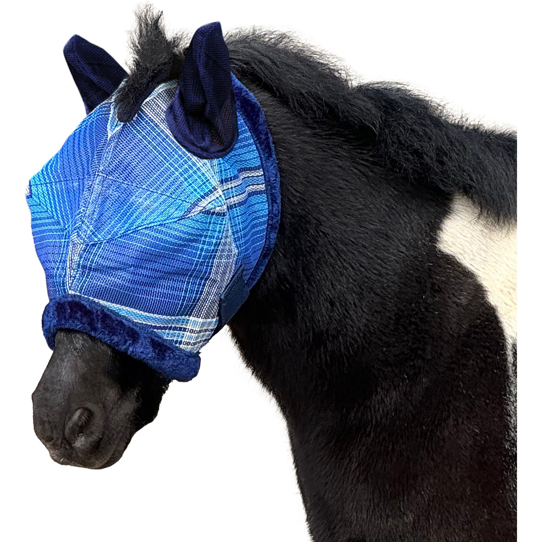 Kensington Protective Products Mini & Pony Fly Mask with Soft Ears & Fleece Trim, Kentucky Blue, B-Mini