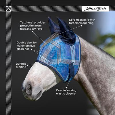 Show full view: Kensington Protective Products Horse Fly Mask with Web Trim & Mesh Ears, Merlot, Medium slide 4 of 7