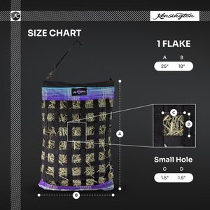 Kensington Protective Products 1 Flake Slow Feed Horse Hay Bag with Rim, Imperial Jade, Small