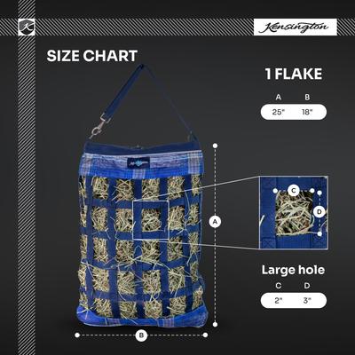 Show full view: Kensington Protective Products 1 Flake Slow Feed Horse Hay Bag with Rim, Deluxe Black, Large slide 2 of 5