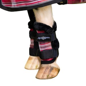 Kensington Protective Products Miniature Horse Fly Boots with Fleece Trim, 4 count, Merlot, Mini
