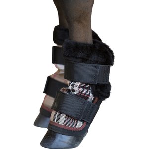 Kensington Protective Products Miniature Horse Fly Boots with Fleece Trim, 4 count, Deluxe Black, Mini