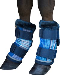 Kensington Protective Products Miniature Horse Fly Boots with Fleece Trim, 4 count, Kentucky Blue, Mini