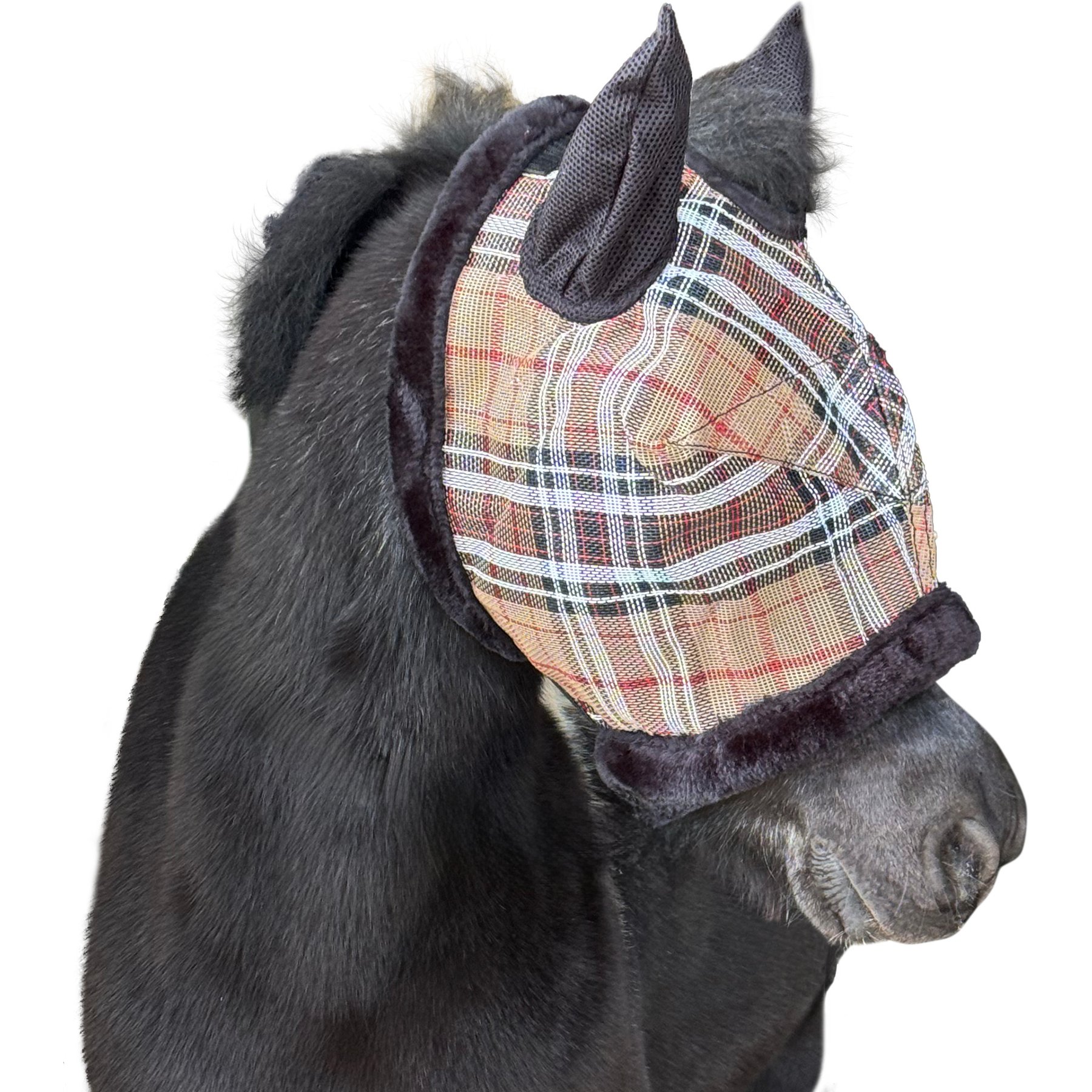 Kensington Protective Products Mini & Pony Fly Mask with Soft Ears & Fleece Trim, Deluxe Black, B-Mini