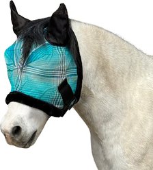 Kensington Protective Products Mini & Pony Fly Mask with Soft Ears & Fleece Trim, Atlantis, Small