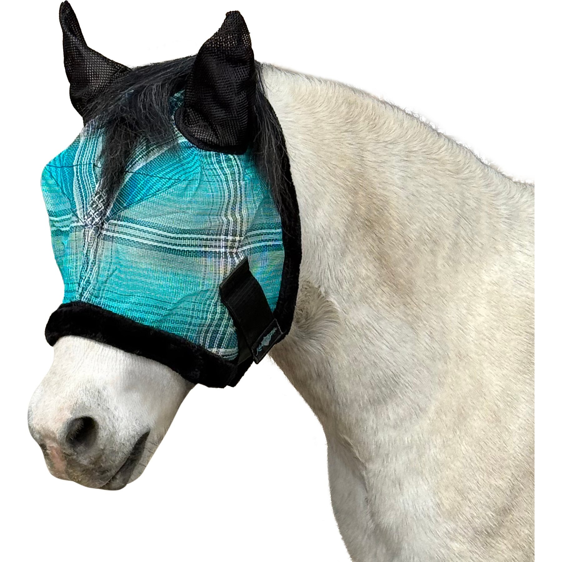 Kensington Protective Products Mini & Pony Fly Mask with Soft Ears & Fleece Trim, Atlantis, B-Mini