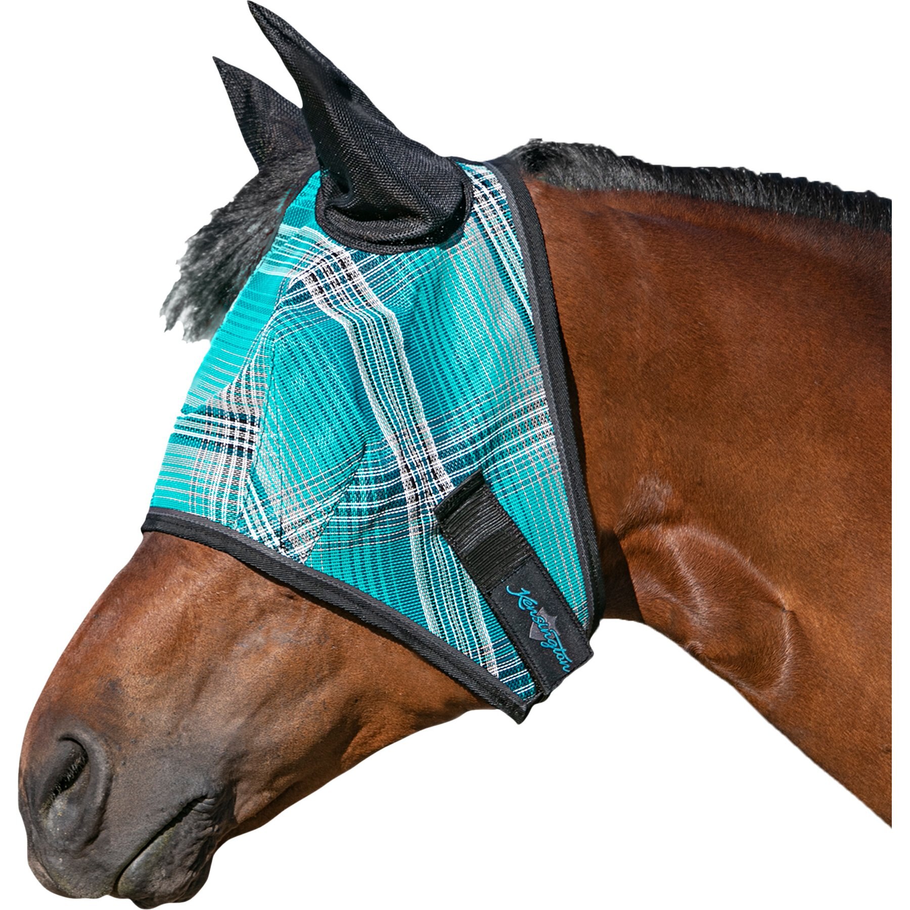 Kensington Protective Products Horse Fly Mask with Web Trim & Mesh Ears, Atlantis, Cob/Arab