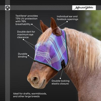 Show full view: Kensington Protective Products Horse Fly Mask with Web Trim, Atlantis, XX-Large slide 4 of 8