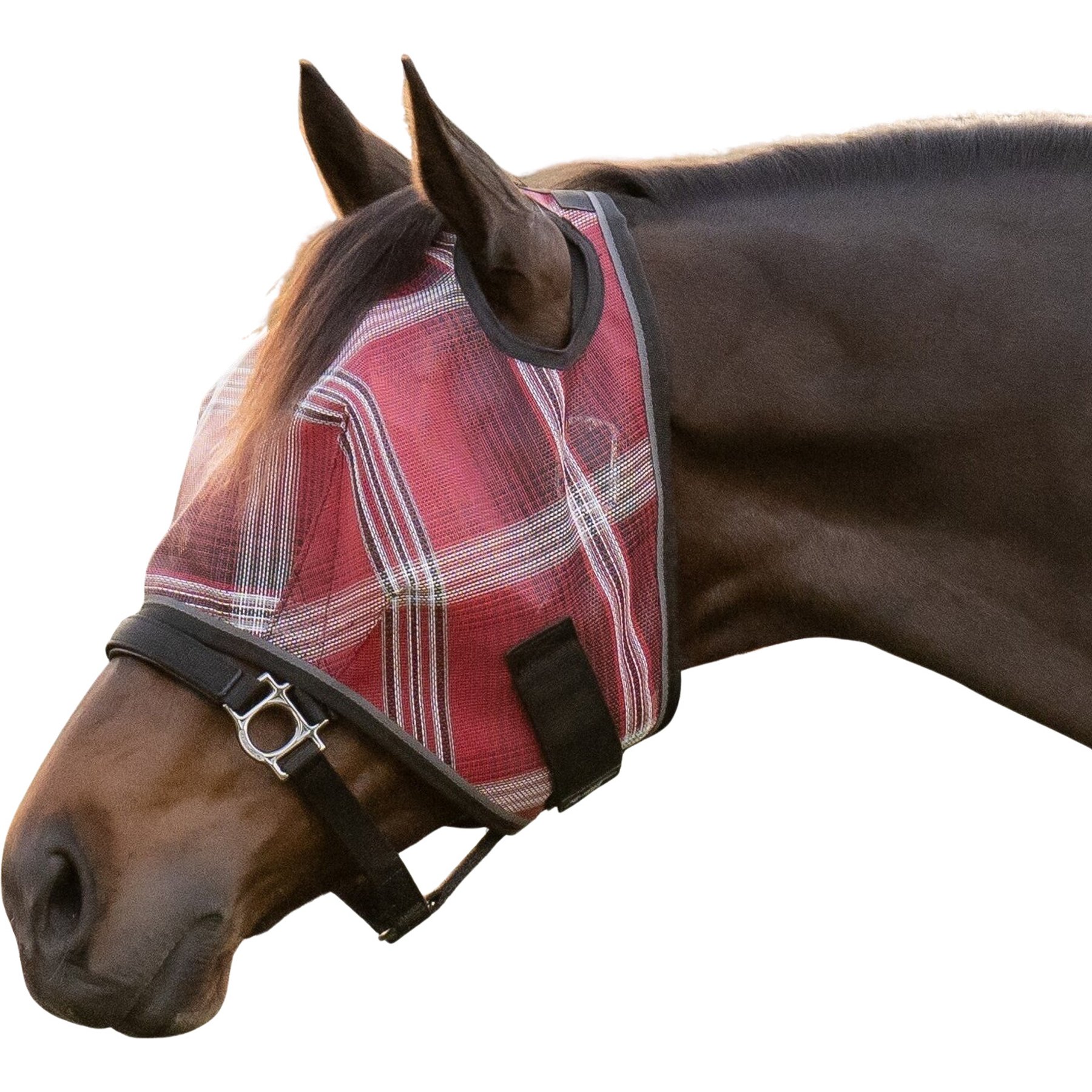 Kensington Protective Products Horse Fly Mask with Web Trim, Merlot, Cob/Arab