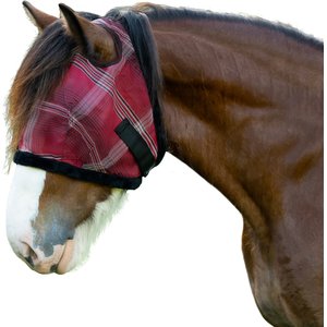 Kensington Protective Products Horse Fly Mask with Fleece Trim, Merlot, XX-Large