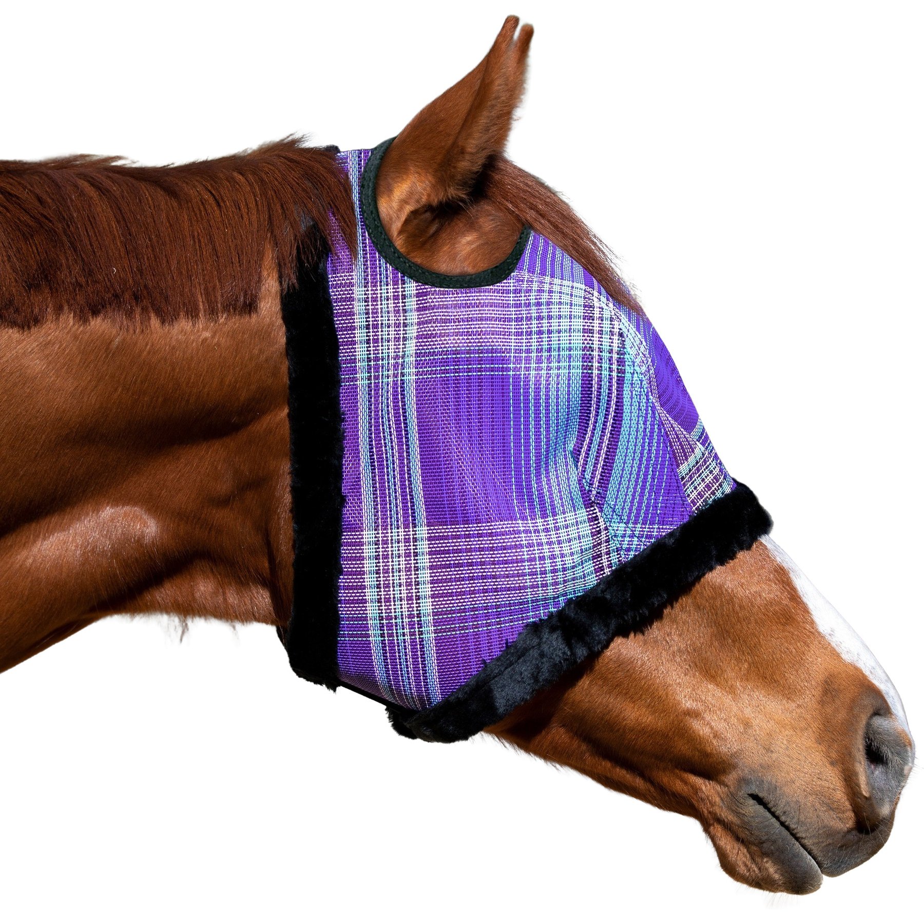 Kensington Protective Products Horse Fly Mask with Fleece Trim, Lavender Mint, Horse
