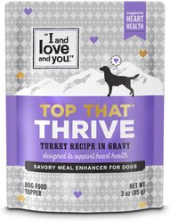 I and Love and You Top That Thrive Turkey Recipe in Gravy Wet Dog Food Topper, 3-oz pouch, case of 12
