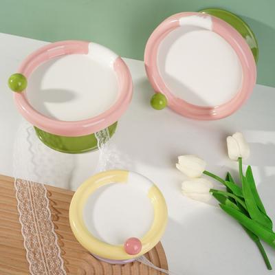 Show full view: Fairela Ice Cream Elevated Dog & Cat Bowl, Small: 2-cup, Yellow/Purple slide 4 of 9