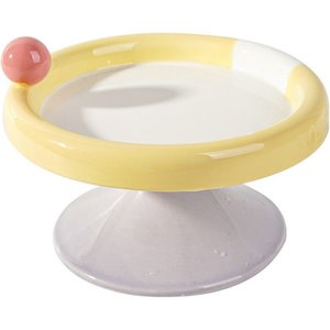 FairyLand Ice Cream Elevated Dog & Cat Bowl, Small: 2-cup, Yellow/Purple