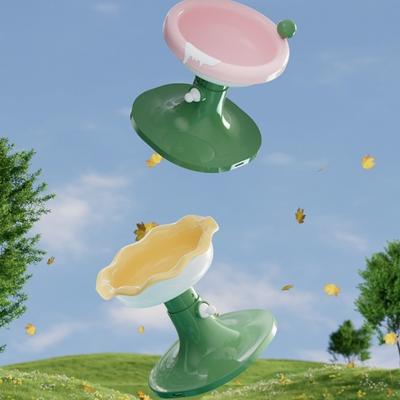 Show full view: Fairela Adjustable Flower Rim Elevated Dog & Cat Bowl, Small: 2-cup, Yellow/Green slide 5 of 9