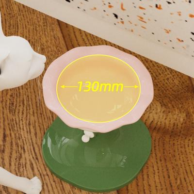 Show full view: Fairela Adjustable Flower Rim Elevated Dog & Cat Bowl, Small: 2-cup, Yellow/Blue slide 5 of 8