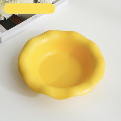 Show full view: Fairela Adjustable Flower Rim Elevated Dog & Cat Bowl, Small: 2-cup, Yellow/Blue slide 4 of 8