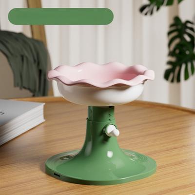 Show full view: Fairela Adjustable Flower Rim Elevated Dog & Cat Bowl, Small: 2-cup, Pink/Green slide 10 of 10