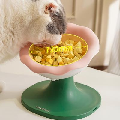 Show full view: Fairela Adjustable Flower Rim Elevated Dog & Cat Bowl, Small: 2-cup, Pink/Green slide 7 of 10