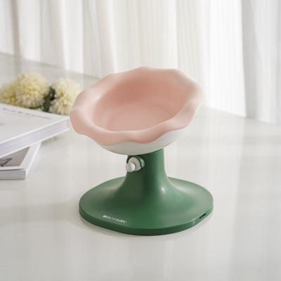 Show full view: Fairela Adjustable Flower Rim Elevated Dog & Cat Bowl, Small: 2-cup, Pink/Green slide 3 of 10