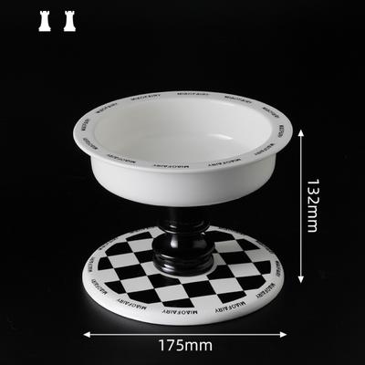 Show full view: Fairela MiaoFairy Roman Column Checkered Elevated Dog & Cat Bowl, Black/White, Medium: 4-cup slide 6 of 7
