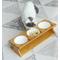 Show in main carousel: Fairela Bamboo & Wood Triple Ceramic Elevated Dog & Cat Bowl, Medium: 4-cup slide 2 of 10