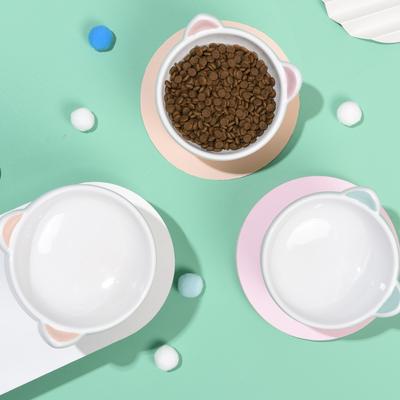 Show full view: Fairela MiaoFairy Blossom Ceramic Elevated Dog & Cat Bowl, Small: 2-cup, Green slide 2 of 5