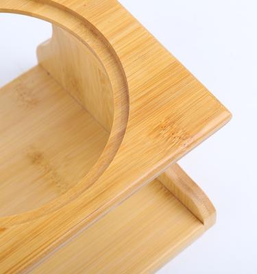 Show full view: Fairela Bamboo & Wood Double Ceramic Elevated Dog & Cat Bowl, Medium: 4-cup slide 7 of 10